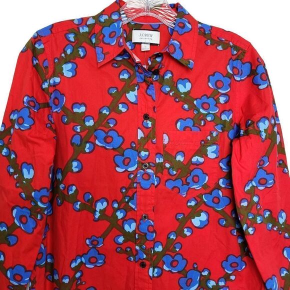 J.Crew Collection Classic-fit Button Down Shirt in Lattice Floral Size 0 - Picture 4 of 11